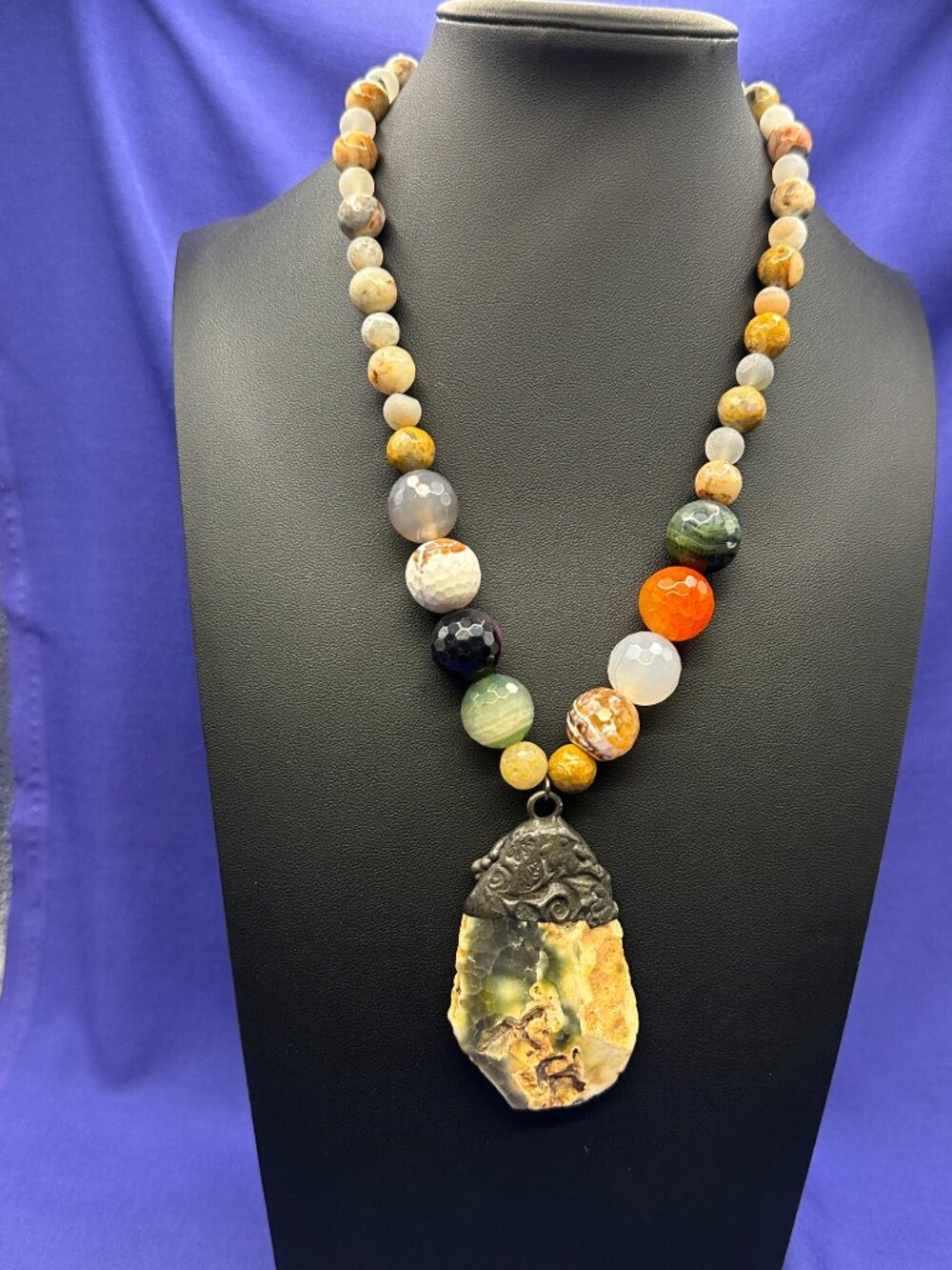 Carol Su One of a Kind Natural Gemstones Pendant Necklace